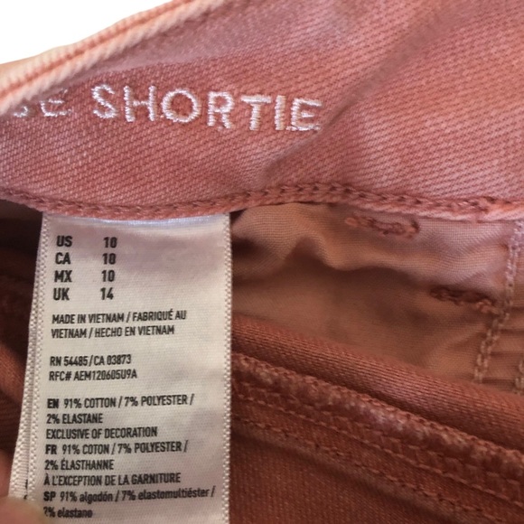 BOGO American Eagle light pink mauve dusty rose denim hi rise shortie shorts - Picture 8 of 8